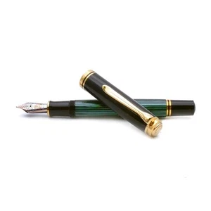 Pelikan Souveràn Fountain Pen Black Green M800 Gold Finishes Medium Nib - Picture 1 of 6