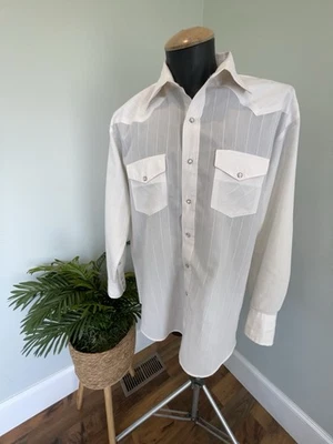CAMISA WESTERN KARMAN DE COLECCIÓN BLANCA A RAYAS PERLA BROCHE DE PRESIÓN PARA HOMBRE TALLA XL? Foto 1 de 4