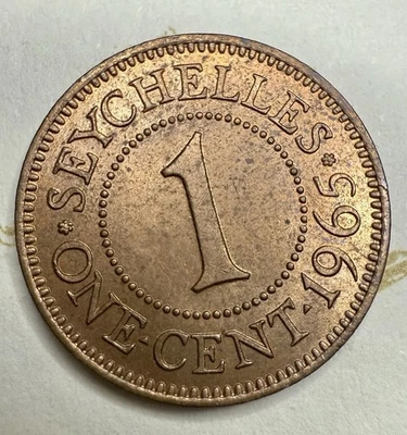 1965 Seychelles 1 Cent • Low Mintage 20,000 • Elizabeth II - Image 1 of 4