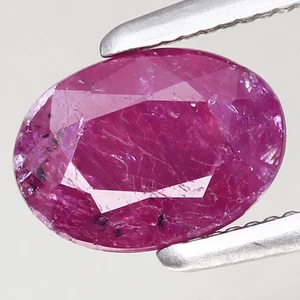 1.03ct  7x5mm Oval 100%Natural Unheated Purplish Red Ruby Guinea, Africa - Picture 1 of 4