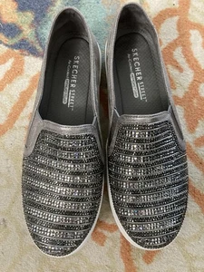 Skecher Street SN 759 Pewter Bling Slip On Sneakers 8 - Picture 1 of 10