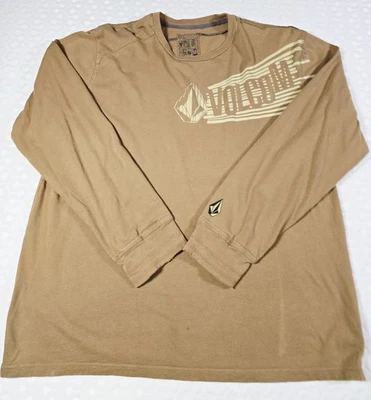 Volcom Long Sleeve Tshirt Xxl Brown Big Logo Sleeve Hit - Image 1 of 4