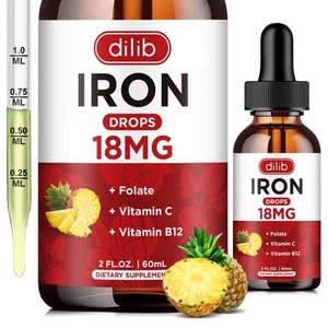 Liquid Iron Supplement for Women & Men Iron Drops Iron Supplements for Anemia... - Picture 1 of 7
