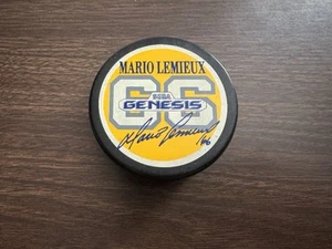MARIO LEMIEUX #66 PITTSBURGH PENGUINS NHL - 1991 SEGA GENESIS PROMO HOCKEY PUCK - Picture 1 of 5