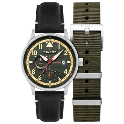 Mckellar Dual Time Green / Leather | Green Dial Wristwatch AV-4101-0A - Image 1 of 4