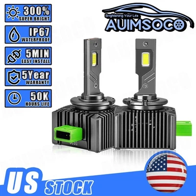 For Buick Enclave 2013-2016 2017 2x 6000K D3S/D3R Led Headlight Super Cool White - Image 1 of 4