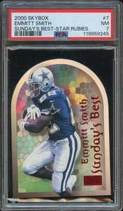 PSA 7 2000 SKYBOX SUNDAY'S BEST STAR RUBIES #7 EMMITT SMITH (SERIAL #28/50) NICE - Picture 1 of 2