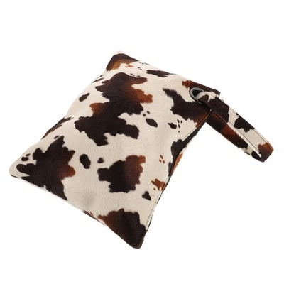  Brown Cow Print Evening Bag Cute Cow Pattern Handbag For Women Small Zip Make - Image 1 of 4