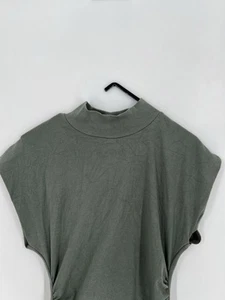 Zara Distressed Detail Turtle Mock Neck Ruched Flattering Mini Dress New Sz Smal - Picture 1 of 7