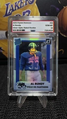 2025 Panini Donruss #33 Al Bundy Silver Optic Rated Rookie Gem Mint 10 - Image 1 of 2