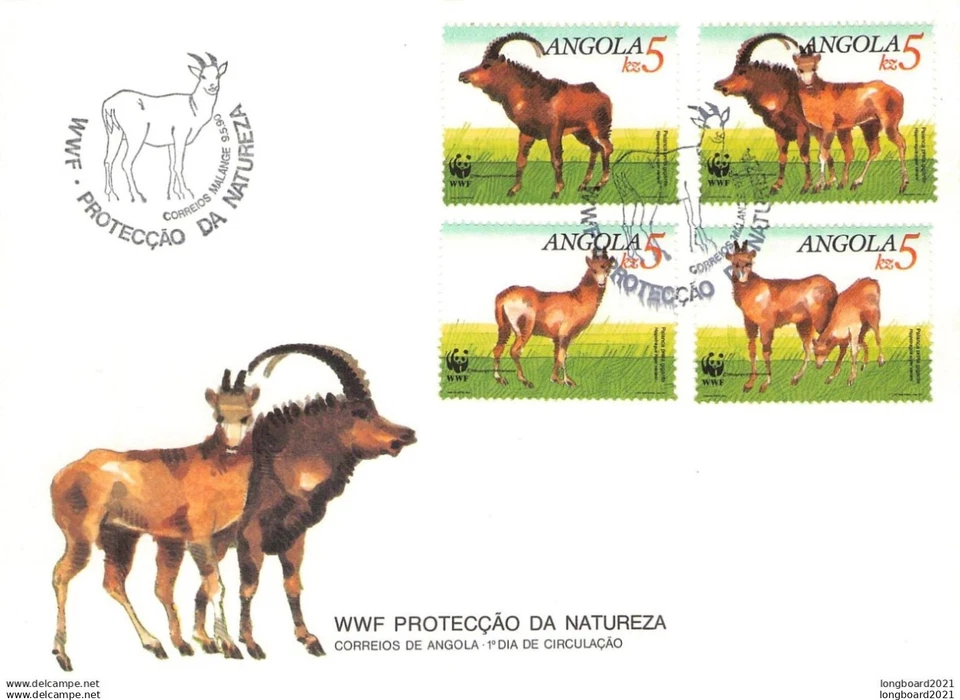 ANGOLA - FDC WWF 1990 - Antilopes -4222- - Image 1 of 1