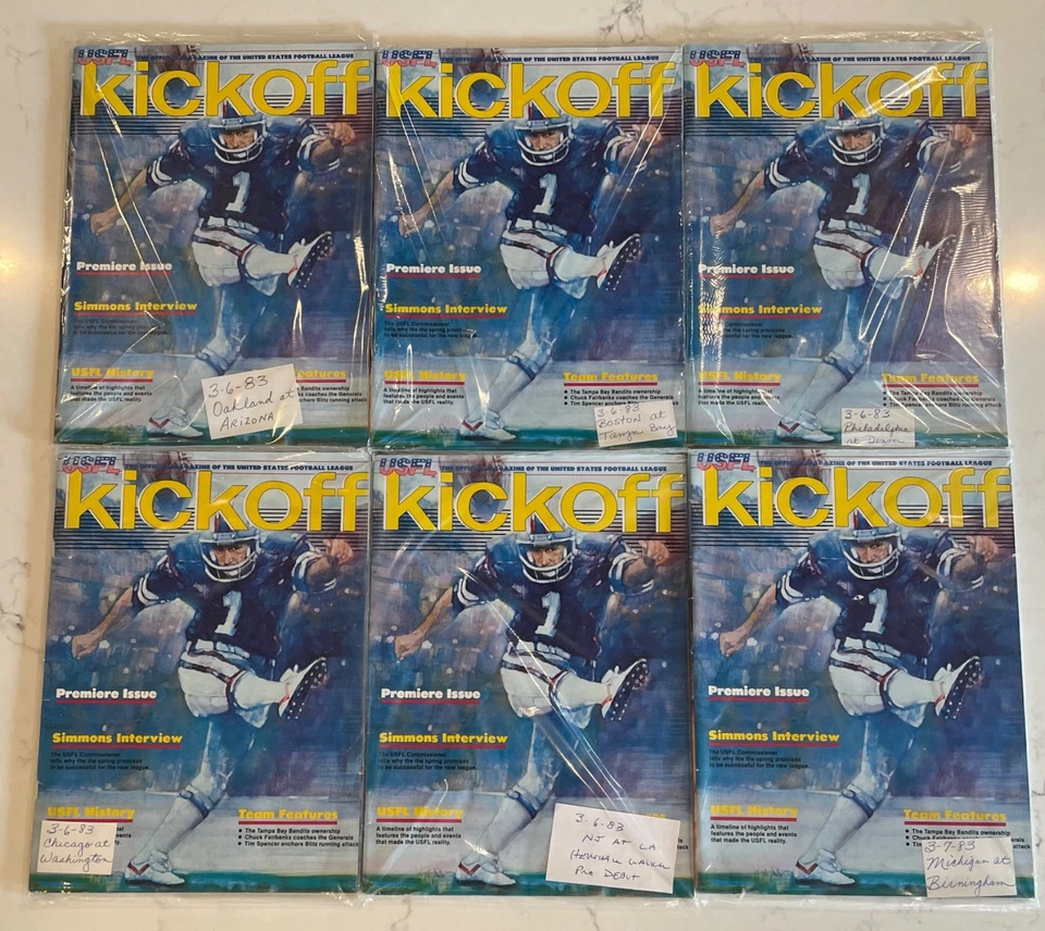 1983 USFL Opening Weekend Set of Six Programs - Herschel Walker's Pro Debut - Image 1 of 1