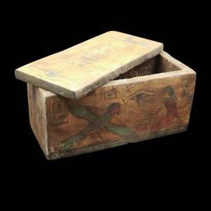 XL RARO Joyero Faraónico Madera Antigua del Antiguo Egipto... ÚNICO EN SU CLASE - Imagen 1 de 12