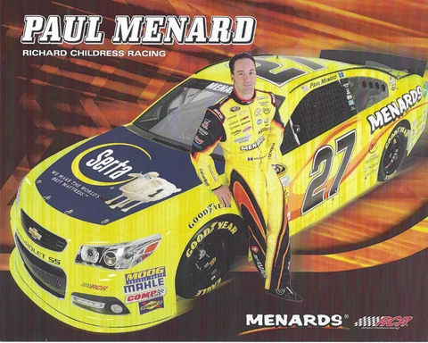 2013 PAUL MENARD "SERTA" #27 NASCAR SPRINT CUP SERIES POSTCARD Cover