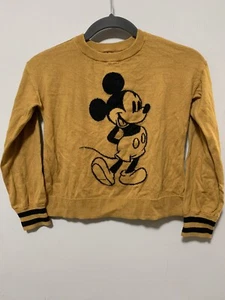Gap Kids Disney Mickey Mouse Yellow Sweater Youth Medium 8 Long Sleeve - Picture 1 of 7