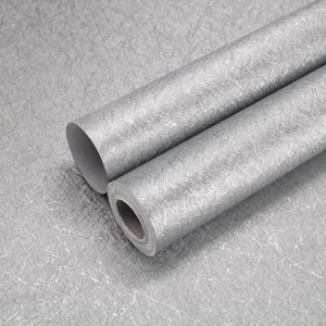 15.7x118 Inch Silver Gray Peel and Stick Wallpaper Silk Embossed Contact Paper - Picture 1 of 9