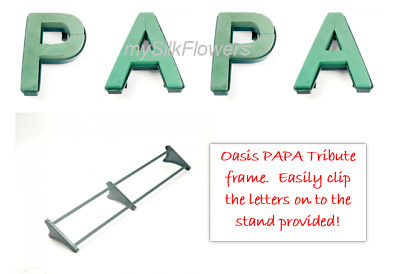 PAPA Funeral Flowers Oasis Frame And Letters Tribute Naylorbase With Stand • 39.61£