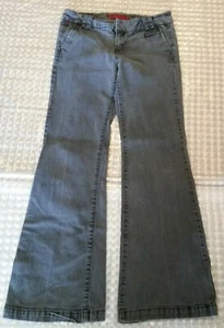 Fire Jeans Lanette Trouser Size 7 Dark Gray Stretchy Flare Legs 31" Inseam 16" W - Picture 1 of 3