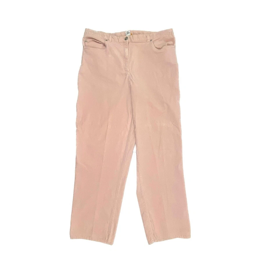Pantalones de pana rosa Ruby Rd pierna recta lateral elásticos para mujer talla 16 Foto 1 de 3