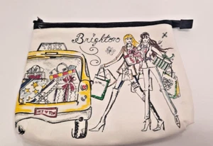 Brighton Graphic Print Fashion Canvas Insulated Zipper Make Up Bag Medium - Picture 1 of 3
