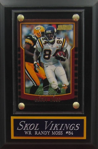 RANDY MOSS MINNESOTA VIKINGS CARD PLAQUE WITH EASEL FOR YOUR MAN CAVE DECOR Cover