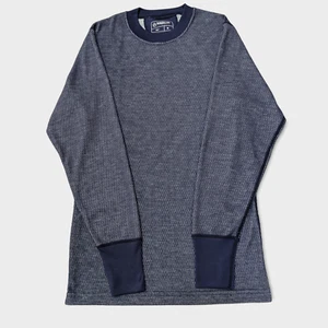 Magellan Mens M Blue Knit Outdoor Cold Weather Long Sleeve Shirt - Picture 1 of 7