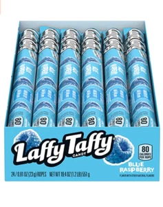 Cuerda Laffy Taffy, frambuesa azul 0,81 onzas (paquete de 24) - Imagen 1 de 3