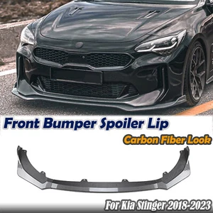 Carbon Fiber Look Front Bumper Spoiler Lip Kit For Kia Stinger 2018-24 2021 2022 - Picture 1 of 10