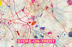 Stoke-On-Trent (England, Uk) Artistic Modern Map - Photo Poster Art Print Gift