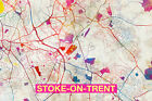 Stoke-on-Trent (England, UK) Artistic Modern Map - Photo Poster Art Print Gift