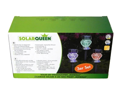 Solar-Gartenstecker "Mandale", 3er-Set LED Deko Garten Dekoration Beleuchtung - Bild 1 von 4