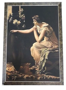 Pintura hecha a mano para mujeres de hermosa dama europea arte sobre lienzo 33x47 pulgadas - Imagen 1 de 5