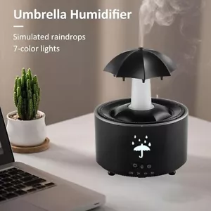 Humidifier for Bedroom, 7-Color Rotating Umbrella Diffuser with Rain Drop Effect - Picture 1 of 15