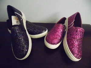 Circo Niñas Talla 13,2 Negro o Púrpura Brillantes Informales Zapatos de Vestir Sin Cordones Nuevos con Etiquetas - Imagen 1 de 2