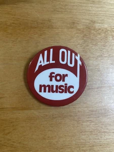 All Out For Music Religiös Christlich Vintage Metall Pinback Pin Button - Bild 1 von 3