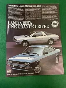 LANCIA BETA COUPE ET SPYDER 1600 2000 FRENCH ADVERT A4 FILE XB - Picture 1 of 1