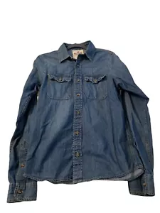 Camisa de mezclilla Hollister para Hombre Talla M Botones Western Country Informal 100% Algodón - Imagen 1 de 4