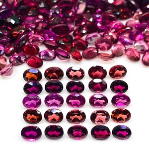 100 Stck. Natürlicher Rhodolith Granat 4x3 mm Ovalschliff lose unbehandelt Edelsteine Posten - Bild 1 von 9