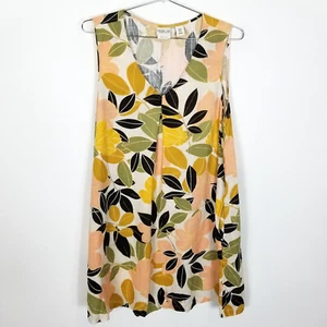 Rachel Zoe Women Linen Floral Summer Dress Size XL Sleeveless Yellow - Picture 1 of 6