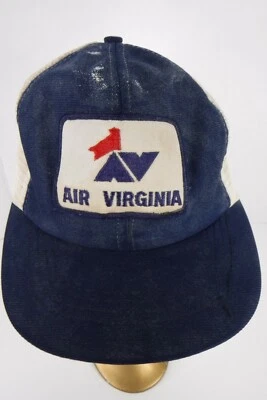 Винтажная бейсболка Air Virginia Airlines нашивка с надписью на шляпу дальнобойщика - Изображение 1 из 4