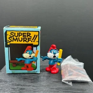 Smurfs 40224 Teacher Papa Super Smurf Figure Chalkboard Vtg Schleich Figurine - Picture 1 of 16