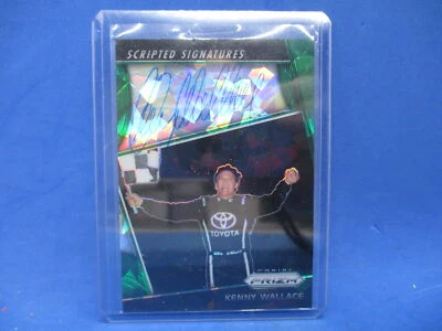 2018 Panini Prizm Scripted Signatures Green Prizm 66/66 Kenny Wallace #SS-KW - Image 1 of 2