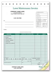 123 Lawn Maintenance Invoices 6 3/8 x 8 1/2" Quantity 250 3 Parts - Picture 1 of 1