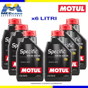 6 LITRI MOTUL 0W20 SPECIFIC VW 508 00 509 00 OLIO MOTORE LUBRIFICANTE SINTETICO - Foto 1 di 3