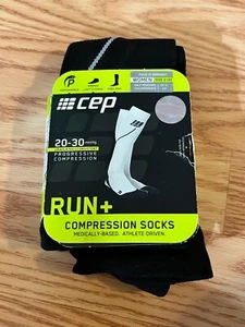 Cep Run Socks Women's Run+ Compression Black Socks 25-31cm Calf - Picture 1 of 2