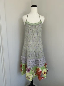 Sisley Dress Halter Neck Cotton Sleeveless Size M - Picture 1 of 11