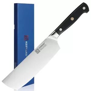 KEEMAKE 7 Inch Japanese Nakiri Knife Stainless Steel Chefs Cleaver Cutting Knife - Picture 1 of 7
