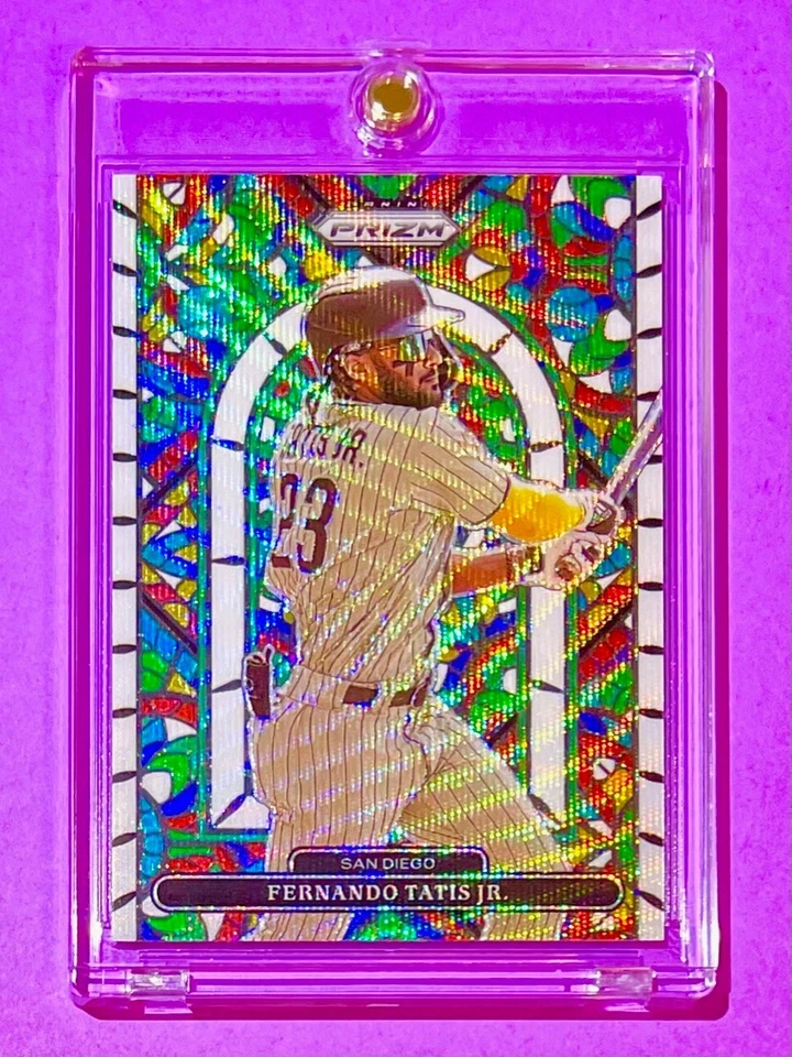 Fernando Tatis Jr RARE STAINED GLASS WHITE WAVE REFRACTOR PANINI PRIZM - MINT! - Image 1 of 4