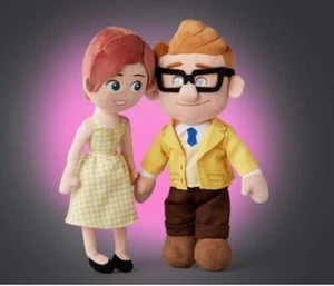 Disney Store park Carl & Ellie 11" inch Stuffed Plush Doll Set Pixar Up 11" - Picture 1 of 4