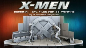 X men / Deadpool diorama impression 3D résine taille 18cm ( non peint ) (non pei - Imagen 1 de 9